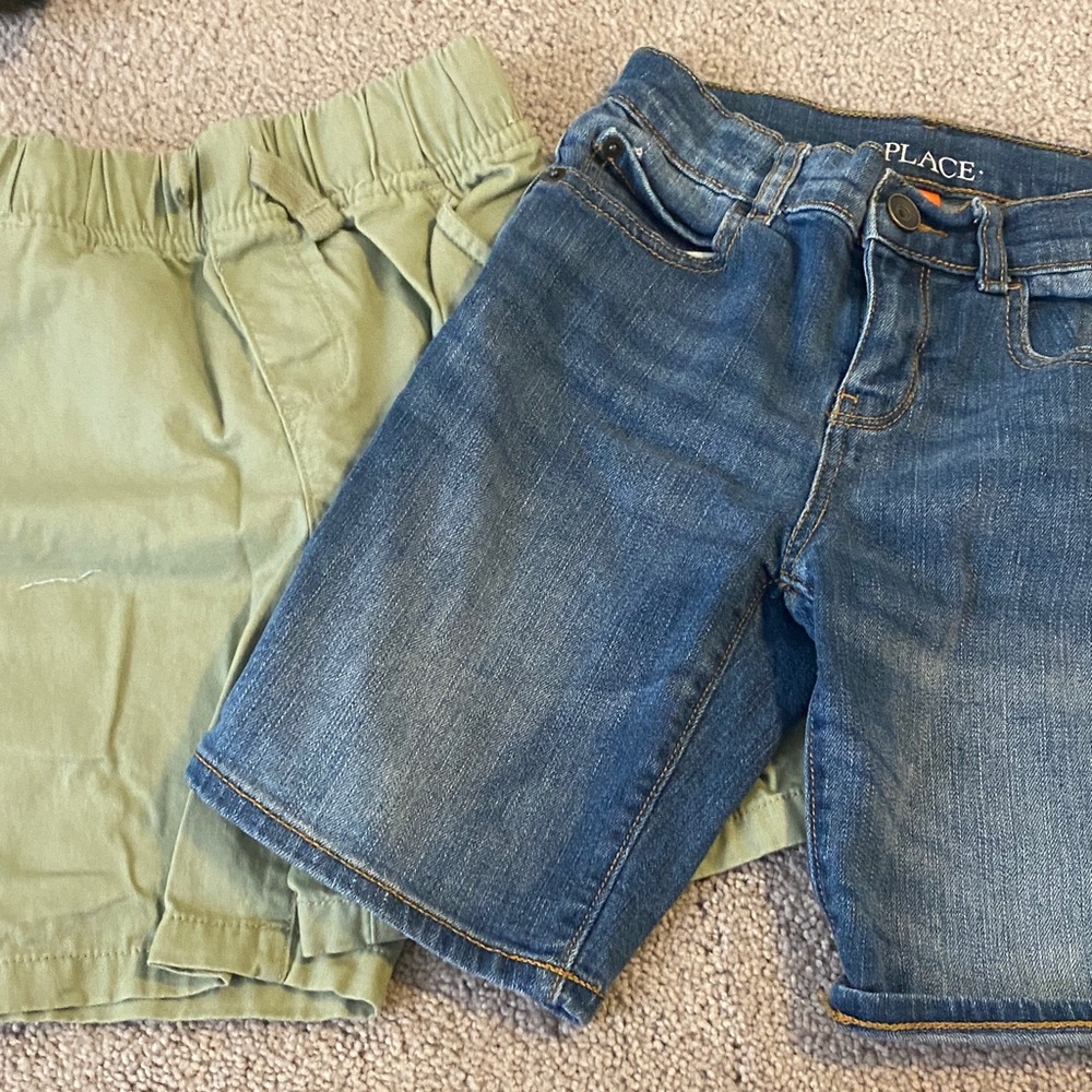 Kids Denim and Olive Shorts Set